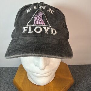 Pink‎ Floyd Distressed Look OS -Black Denim Hat Cap Snapback OSFM Embroidered